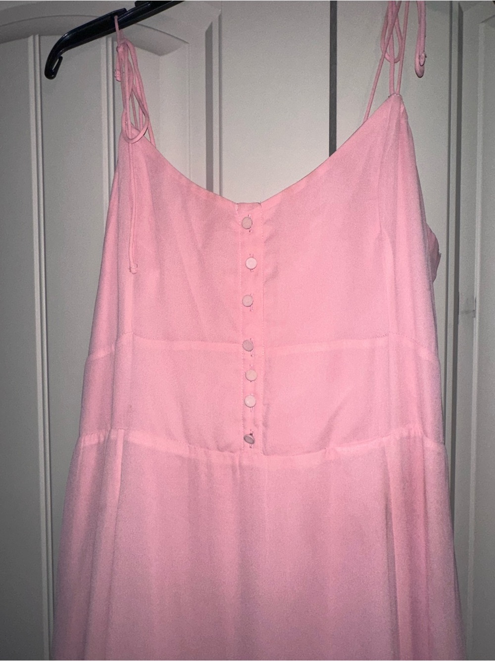 Abercrombie & Fitch Blush Pink Button-Front Midi Dress - Picture 4 of 5